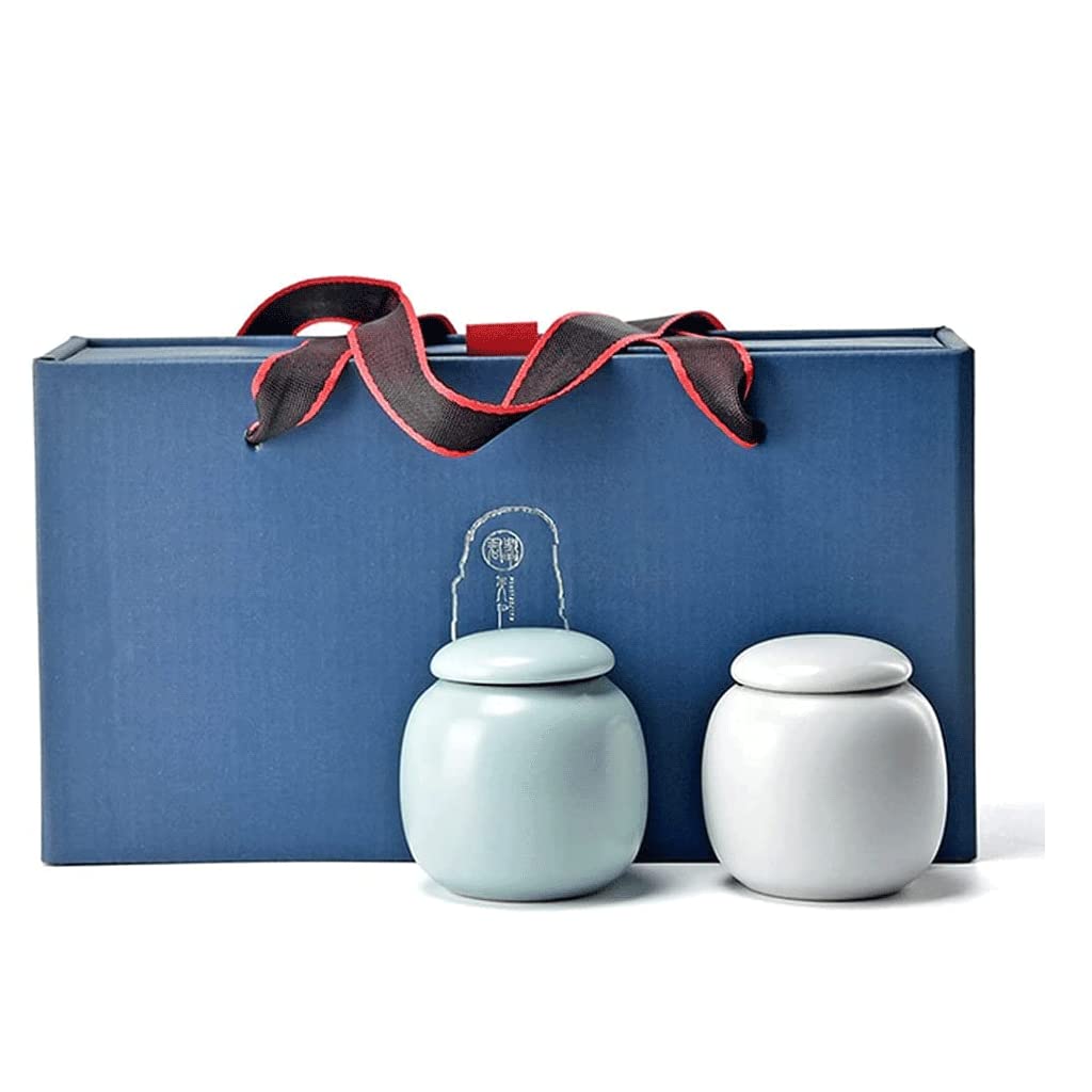 Cucina in Ceramica Contenitore per Alimenti Set da Due Pezzi Barattolo per Alimenti con Coperchio Contenitore per tè, caffè, Zucchero