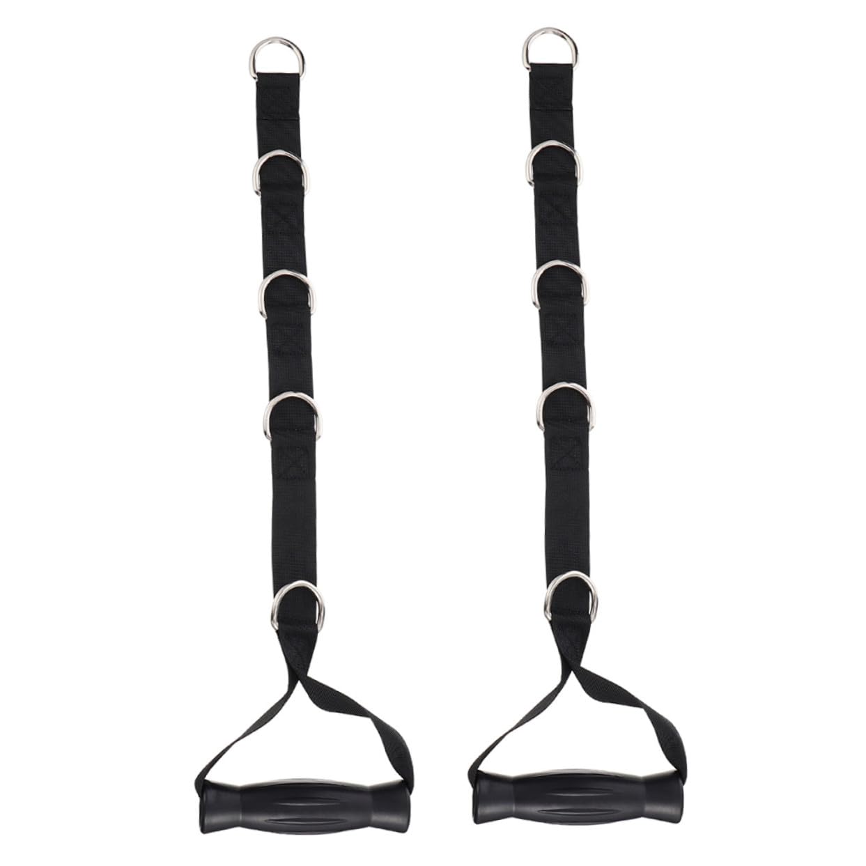Fascia di Resistenza Fitness 2 Pezzi Nera, Abs Acciaio Inox e Oxford | Cavo Multi-punto, Impugnature Robuste per Allenamento, Formato Portatile per Esercizi a Casa o Palestra