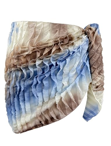 Image of ZAFUL Boho Beach Cover Ups for Women Sarong Coverups Sheer Bikini Chiffon Wraps Skirts for Swimwear