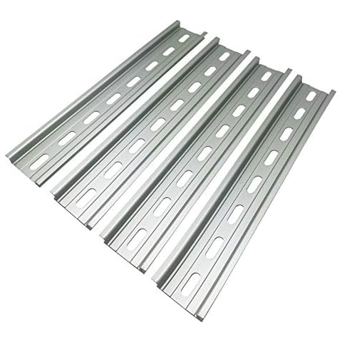Electrodepot Slotted Aluminum DIN Rail, 35 mm x 8 Inches. 4 Aluminum DIN Rails for Hardware Components Mounting Cover