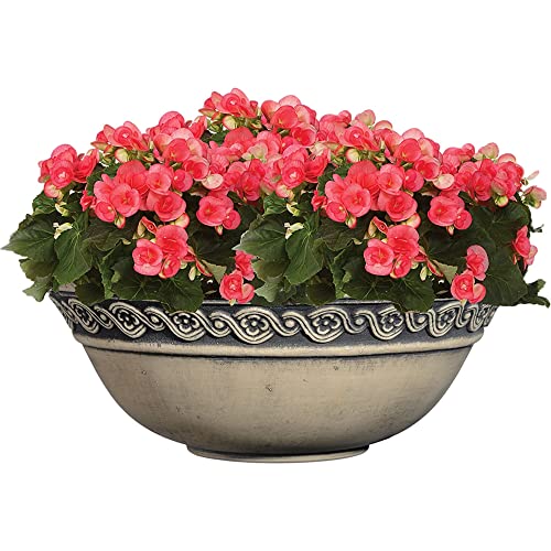 Classic Home And Garden CORINTHIAN BOWL 12" IVORY ASH Corinthian Resin Flower Pot Planter Bowl thumb #2