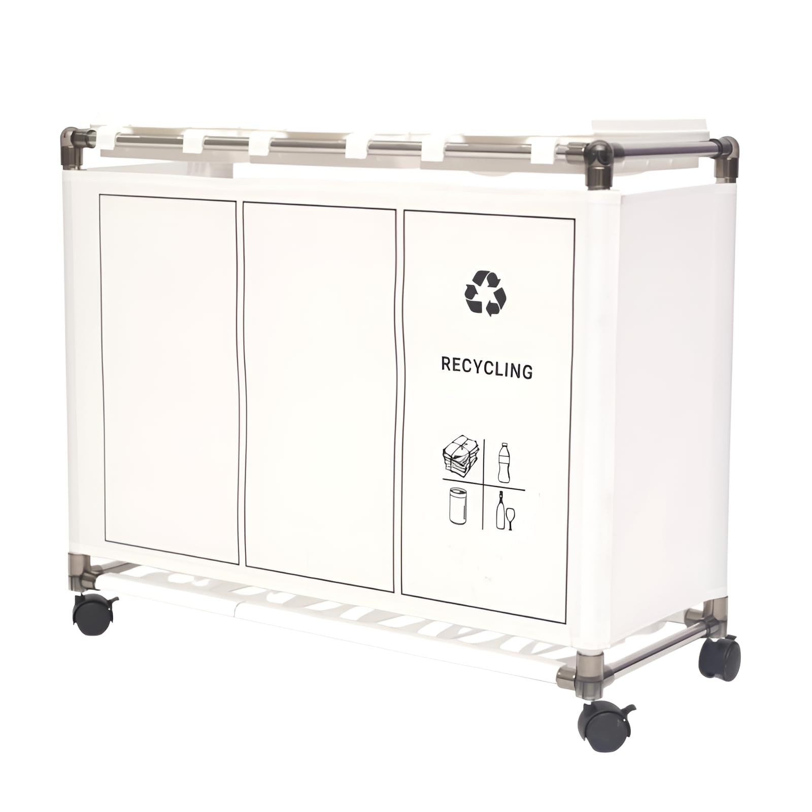 Amazon｜[koulaya]90L大容量 三分別ゴミ箱 ステンレス製フレーム 車用