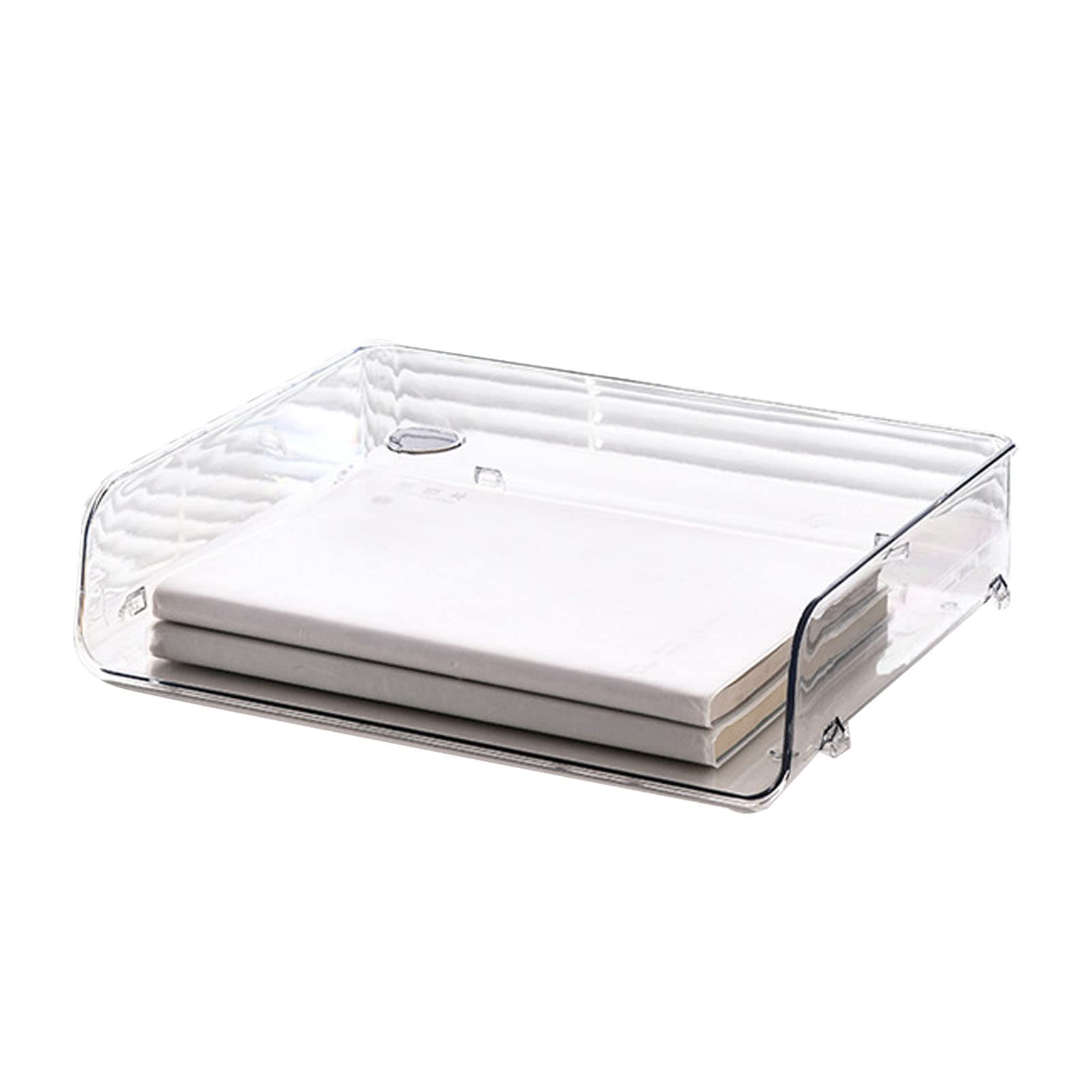4-Tier Large-Capacity Paper Organizer, Clear Stackable Desk - View #3