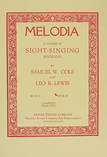 Melodia: A Course in Sight-Singing, Solfeggio, ... B000V9JQEG Book Cover