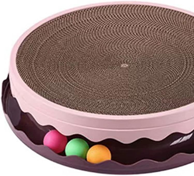 Round Cat Scratcher Toy, Cat Scratcher Pad with Ball, Interactive Training Exercise Mouse Play Toy with Ball, Scratching Board Cat Scratcher Interactive Cat Toys for Indoor Cats Exercise Play(Blue)