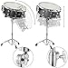Ashthorpe Snare Drum Set with Remo Head (Black) - Student Beginner Kit with Stand, Padded Gig Bag, Practice Pad, Neck Strap, and Sticks