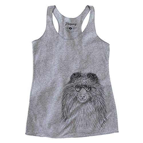 Aviator Moxie The Shetland Sheepdog Sheltie Women's Triblend T-Shirt Racerback Medium Grey