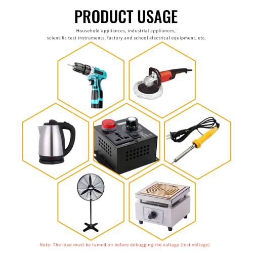 Zowzea ZW-0005 Ac Motor Speed Controller 120V ,Variable Speed Controller & Fan Speed Controller With Rheostat,Variable Voltage Regulator Router thumb #5