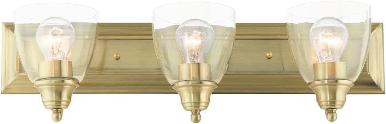 Birmingham - 3 Light Bath Vanity in New Traditional Style - 24 Inches Wide by 7 Inches high-Antique Brass Finish