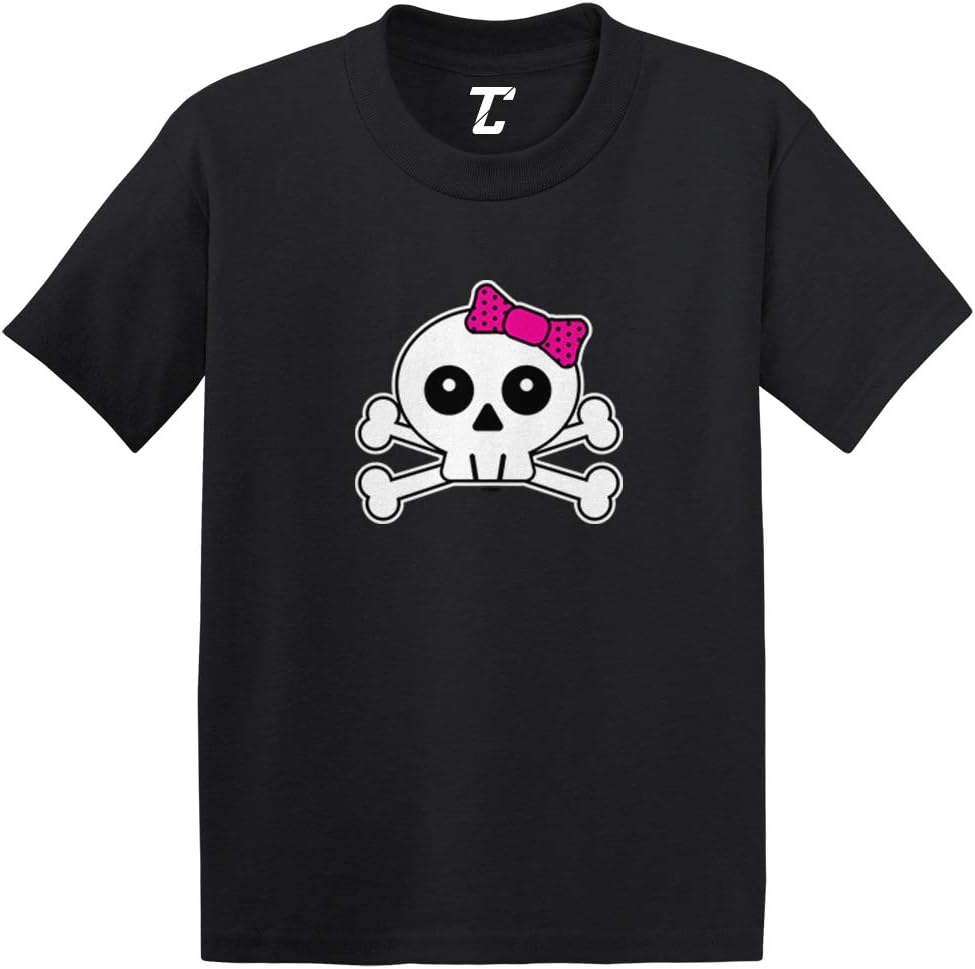 Skull with Pink Bow - Crossbones Infant/Toddler Cotton Jersey T-Shirt