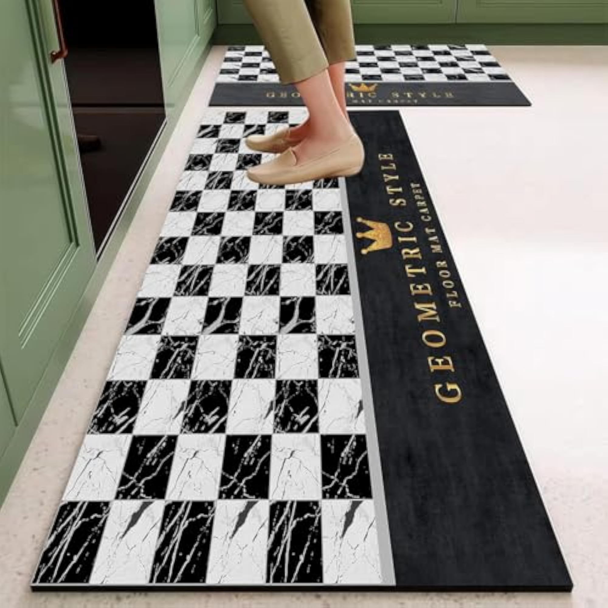 Kitchen Rug Set for Floor, 2 Piece Anti-Fatigue Mats
