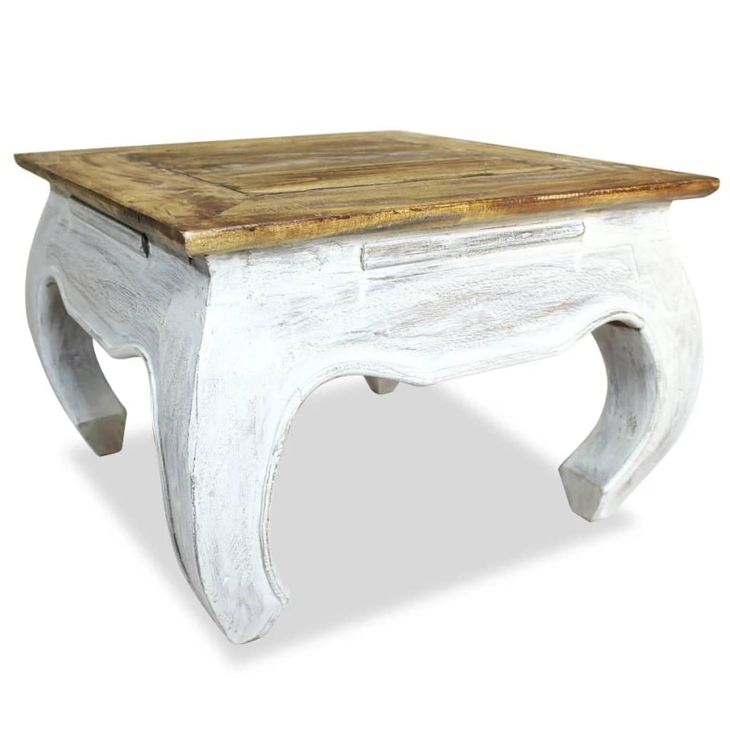 Mesa auxiliar antigua de madera de caoba maciza, 50 x 50 x 35 cm, hecha a mano, diseño de mesa de centro duradero, pieza única de mobiliario para sala de estar