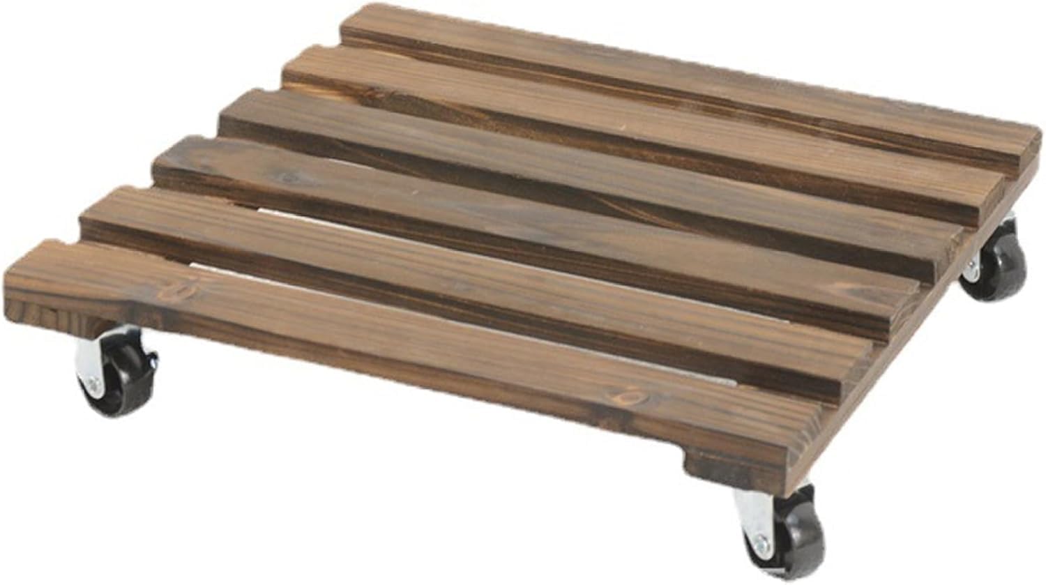 MMIAOO Square Plant Stand with Wheels,Wood Plant Caddy Heavy Duty Plant Dolly for Flower Mover,Indoor and Outdoor Flowerpot Tray