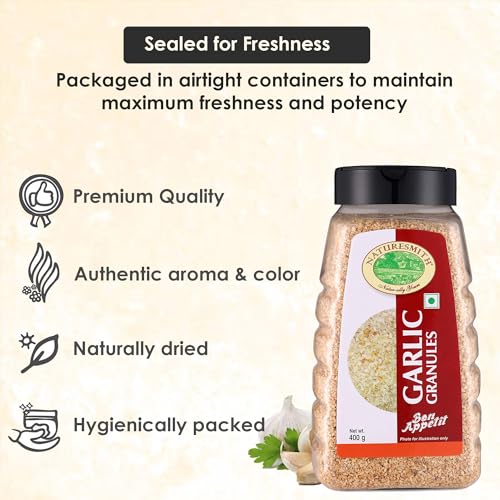 NATURE SMITH GARLIC GRANULES-400 gram || READY TO USE BIG JAR - Image 3 thumbnail