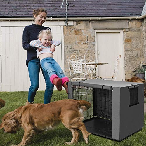 Large Dog Crate Cover - 36 Inch Durable Polyester Pet Crate Cover, Wire Dog Kennel Cover Universal Fit For Indoor Outdoor Protection #TOP6