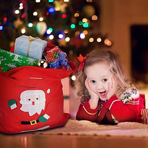 Christmas Santa Sack Santa Bags Red Gift Sack Large Santa Presents Bag for Christmas Holiday Presents Decorations (2 Pieces)