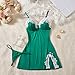 Babydoll Set Lingerie for Women:Fashion V Neck Sleepwear Cotton Nightgowns Plus Size Flowy Mini Dress Valentines(Green,Medium)