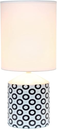 Miniatura 2 de Simple Designs LT2077-OVL Fresh Prints - Lámpara de mesa con diseño de círculos ovalados negros, color negro