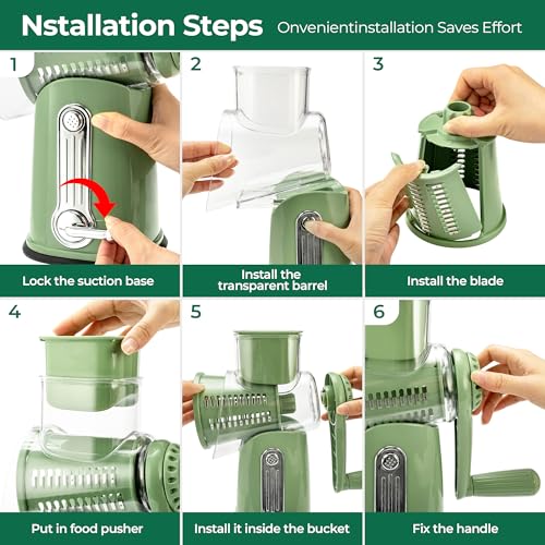 SUSTEAS 5-Blade Rotary Grater Green