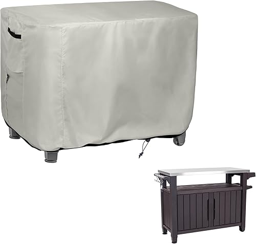 Patio Prep Table Cover for 52 Inch Keter Unity XL Portable Table, Waterproof Weather-Resistant BBQ Grill Prep Table Cover 54L x 22W x 35H