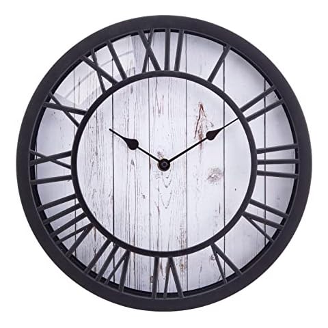VIVILINEN Vintage Wall Clock 12inch Round Retro Slient Non-ticking Wall Clock for Home School Office Decor Cover