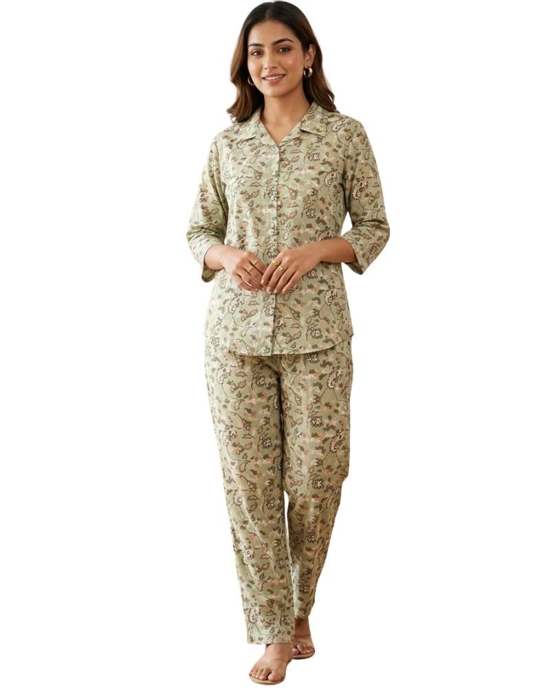 Women Floral Printed Multicolor Casual wear Shirt Pant co-ord Set-image-23