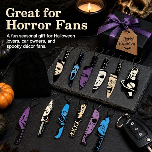 Horror Car Air Fresheners 12-Pack, Scary Movie Hanging Decorations for Rearview Mirror, Novelty Knife & Chainsaw Design Freshies, Halloween Car Accessories Gift Set (12knife) - Image 5