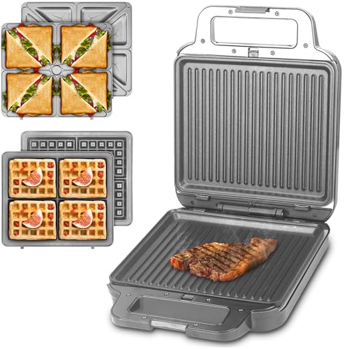FineMade Panini Grill 3-in-1 Maker