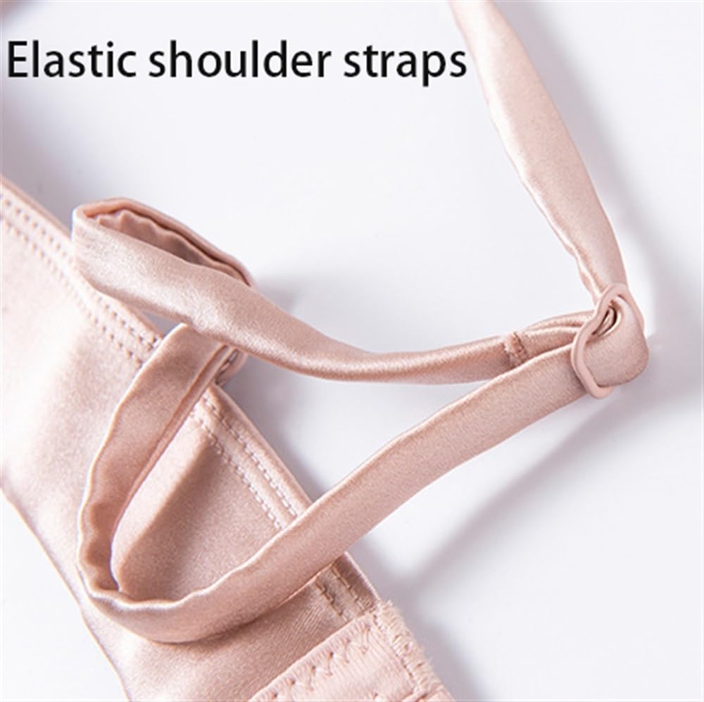 Reggiseno Da Donna Sexy In Raso Di Seta, Sottile E Liscio Con Coppa A Triangolo Francese, Bralette In Seta Di Gelso Per Intimo Fresco E Confortevole Estivo