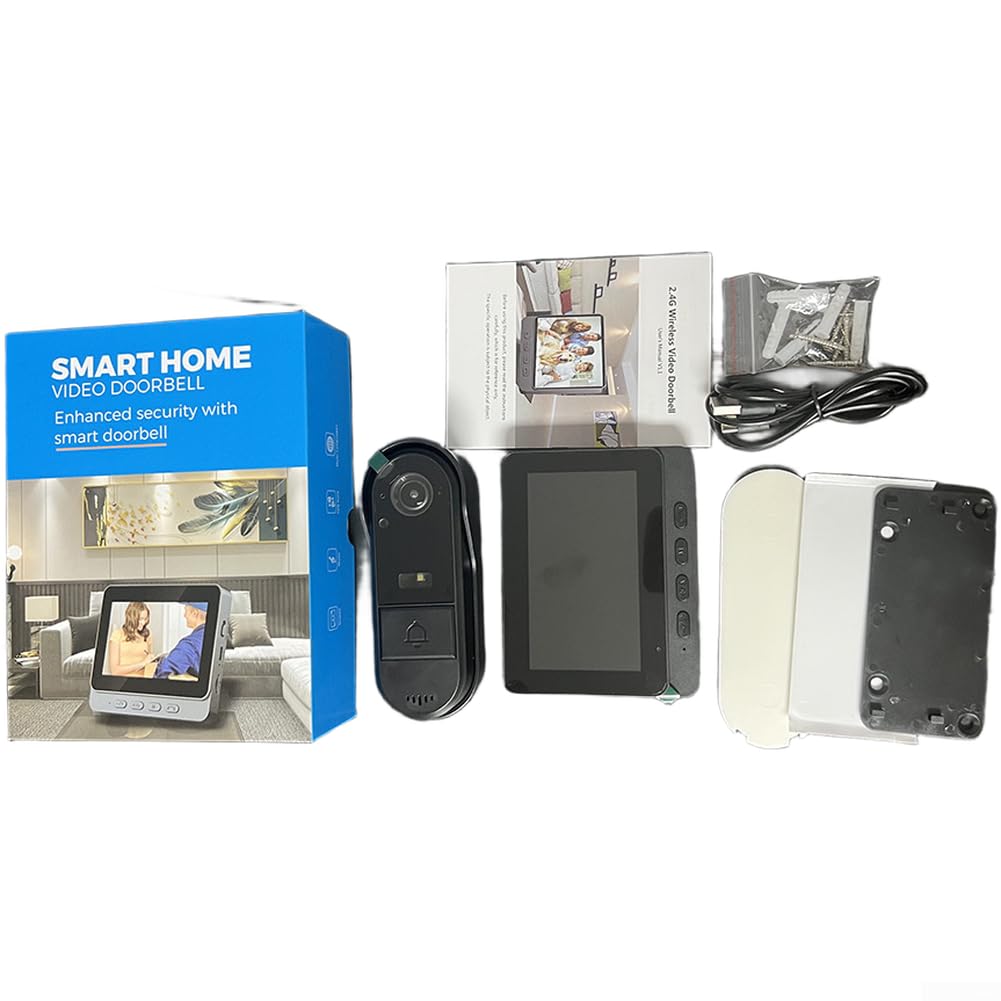 HpLive Sonnette Vidéo Fil 4,3" Vision Nocturne Grand Angle Sonnette(M15S 4.3 Inches)