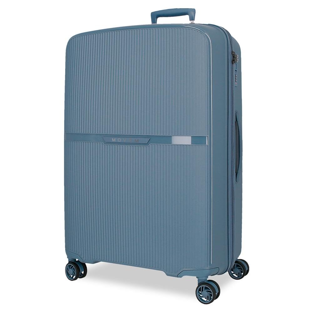 Movom Noon Duża walizka Niebieski 51x76x33 cm Twardy 4,58 kg Polipropylen TSA 4,58 kg 109LExtensible, Niebieski, Talla única, Duża walizka