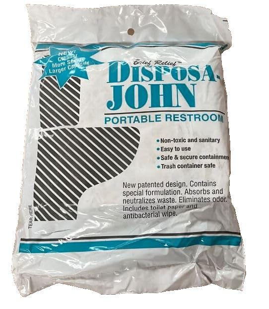 10 Pack Solid Brief Waste Relief Bag with Wet Wipe & Toilet Paper - No Leaks - Neutralizes Odor (Construction Work, Outdoor. Camping) for EX British and USA Military Disposa John. NSN 4510-01-379-1341
