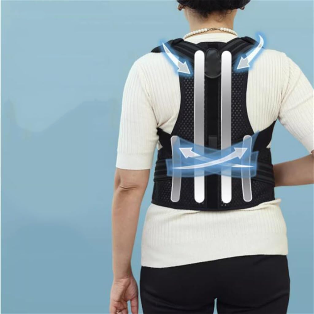 The Back of The Elderly Hunchback Correction with Chest High and Low Shoulder(Large)