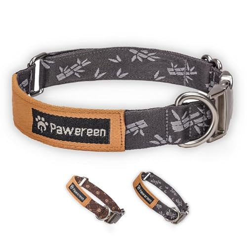 Eco-Friendly Dog Collar, Recycled Soft-Woven Material, Unique Design, Weave Pattern, Cute and Fashionable, Adjustable Size for Small/Medium/Big Dog, Bamboo, Size S
