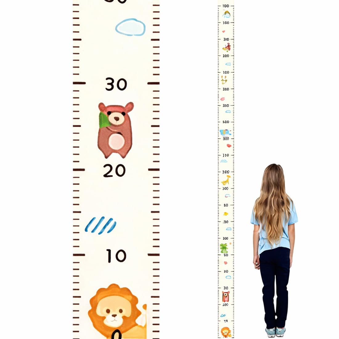 Tabella Altezza Bambini 0-200cm Adesivo Parete Animali Foresta Autoadesivo Decorazione Stanza