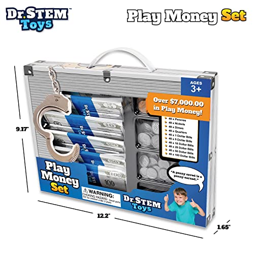 Dr. STEM Toys Play Money for Kids: Durable Boxed Set Provides 400 Pieces of Realistic Fake Money Bills & Fake Coins for Pretend Play, Helps Kids Learn Financial Responsibility & More by Dr. STEM Toys - Image 2