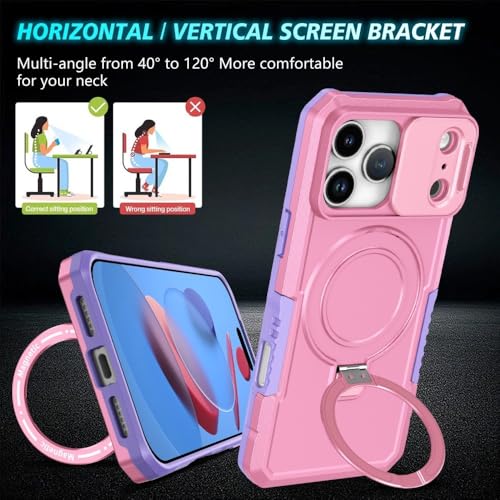 Coque iPhone Air violette à support rotatif 360 silicone antichoc - 5