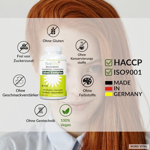 NEU! Leber Komplex mit 15 aktiven Inhaltsstoffen - Mariendistel, Artischocke, Löwenzahn, Brokkoli, Cholin, Desmodium, schwarzer Knoblauch, Kurkuma und mehr - 120 Kapseln - in Deutschland hergestellt – Bild 3