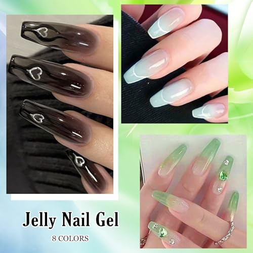 Set de esmaltes de gel MTSSII Jelly Crystal 8 colores miniatura 2
