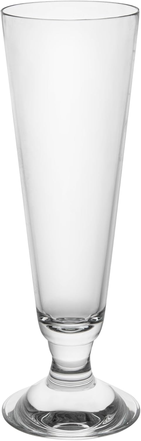 Restaurantware-Bev Tek 14 Ounce Pilsner Beer Glasses, 6 Heavy-Duty Stemmed Beer Glasses - Dishwashable, Shatterproof, Clear Polycarbonate, For All Kinds Of Beverages