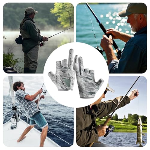 Guantes de pesca protector de manos contra rayos UV y pérdida de agarre 4