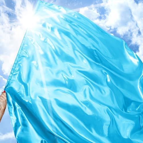 Jetec 2 Pcs 74"x55" Worship Flags for Dance Church Praise Dance Flag with Flexible Rod Semicircle Angel Wing for Outdoor Stage Performance Religious Activities(Light Blue,Solid Color) by Jetec - Image 6