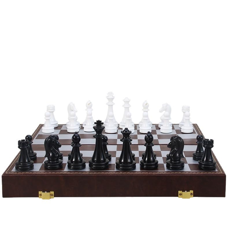 Juegos de Mesa de Lujo con magnetismo de ajedrez y Damas 2 en 1 Ajedrez