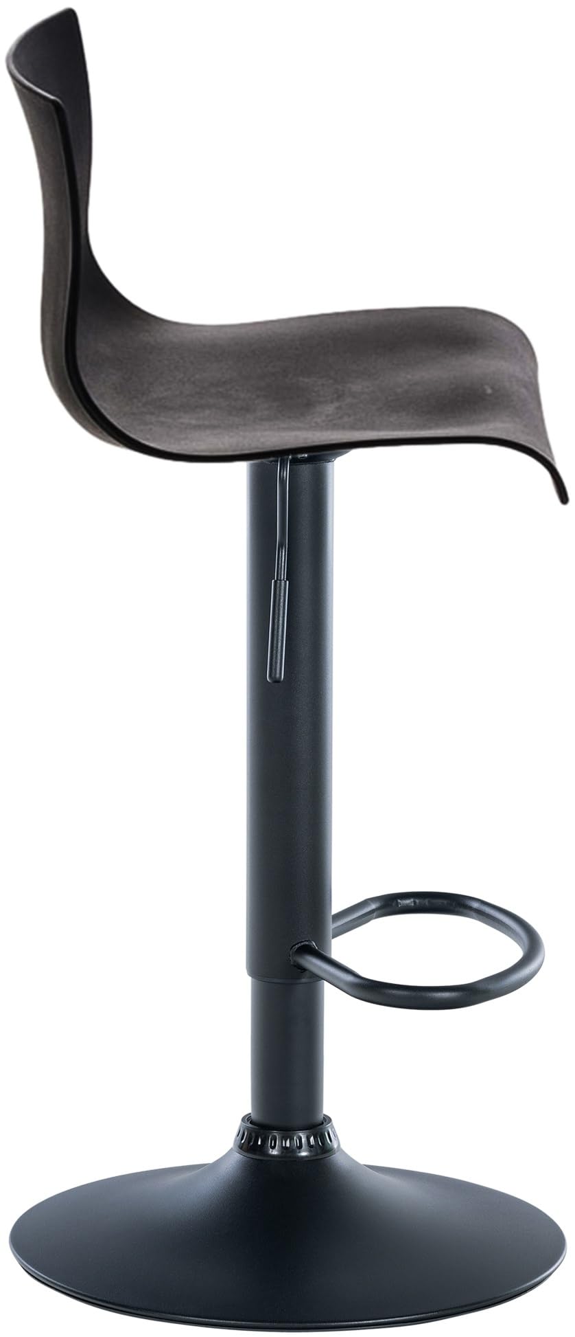 CLP Sgabello Alto Hover in Polipropilene E Metallo I Sgabello Bar Design Regolabile 59-80 CM, Colore:Nero, Materiale Base:Metallo Nero Opaco