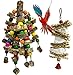 kathson 2PCS Natural Parrot Chewing Toys Wood Bird Toy Hanging Parakeet Hammock Cage Accessories Cuttlebone Beak Grinding for Parrots Cockatoos African Grey Cockatiels Conure Eclectus Budgies