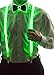 Neon Nightlife Stripe Green Light Up LED Suspenders for Men, Cool Costume Accessory | Colorful Blinky Flashy Nerd Clothing Outfit