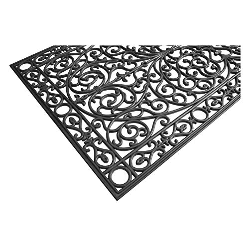 Calloway Mills 900223672 Gatsby Rubber Doormat, 3\' x 6\', Black