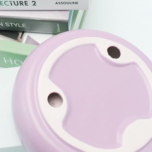 Miniatura 4 de Soporte de clip de papel de cerámica morada, soportes creativos de clip de dona para oficina, hogar, organizador de escritorio, dispensadores,