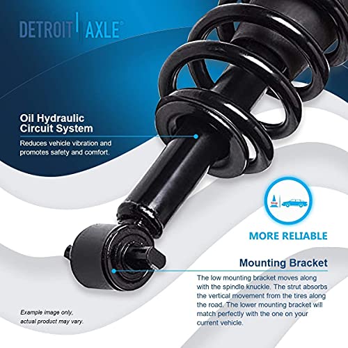 Image of Detroit Axle - Front 10pc Suspension Kit for Chevy Avalanche Tahoe Suburban GMC Sierra Yukon XL 1500 Cadillac Escalade ESV EXT, Struts Tie Rods Sway Bars Lower Ball Joints Replacement