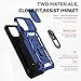Aozuoton for iPhone 12 Mini Case with Screen Protector：Dual Layer Military Grade Drop Protection Magnetic Ring Kickstand - Camera Lens Protective Phone Case for iPhone 12 Mini Blue